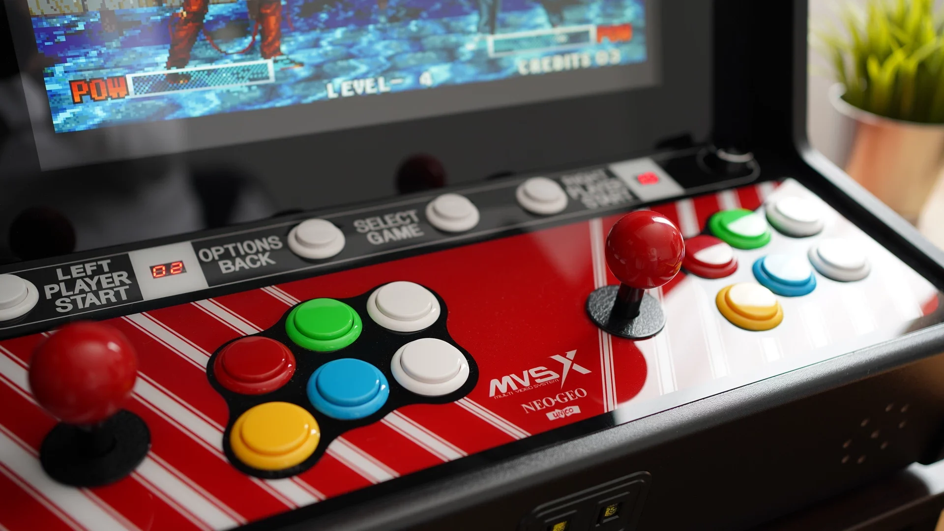 NEOGEO MVSX HOME ARCADE のコントロールパネル