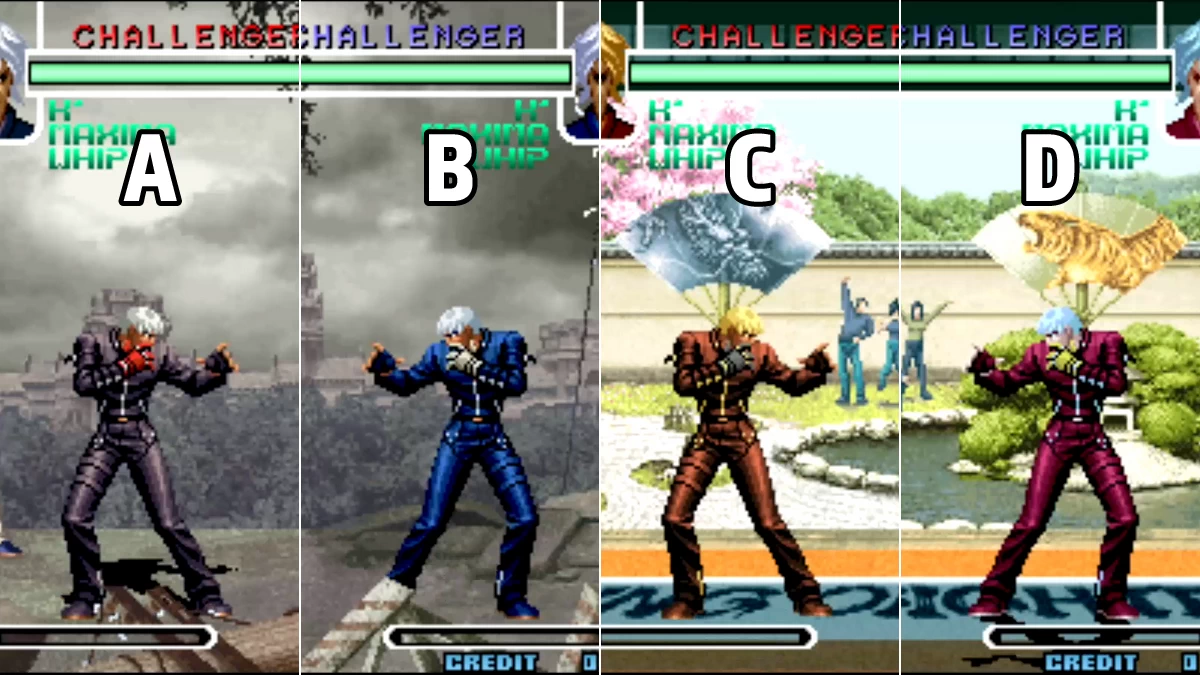 K'のカラー一覧（KOF2002）