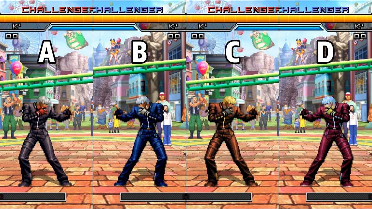 K'のカラー一覧(KOF2002UM)